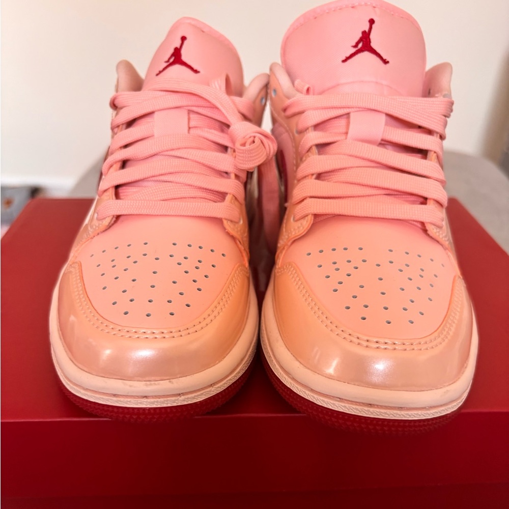 Pink and Red Women’s Air Jordan 1 Low SE size 5